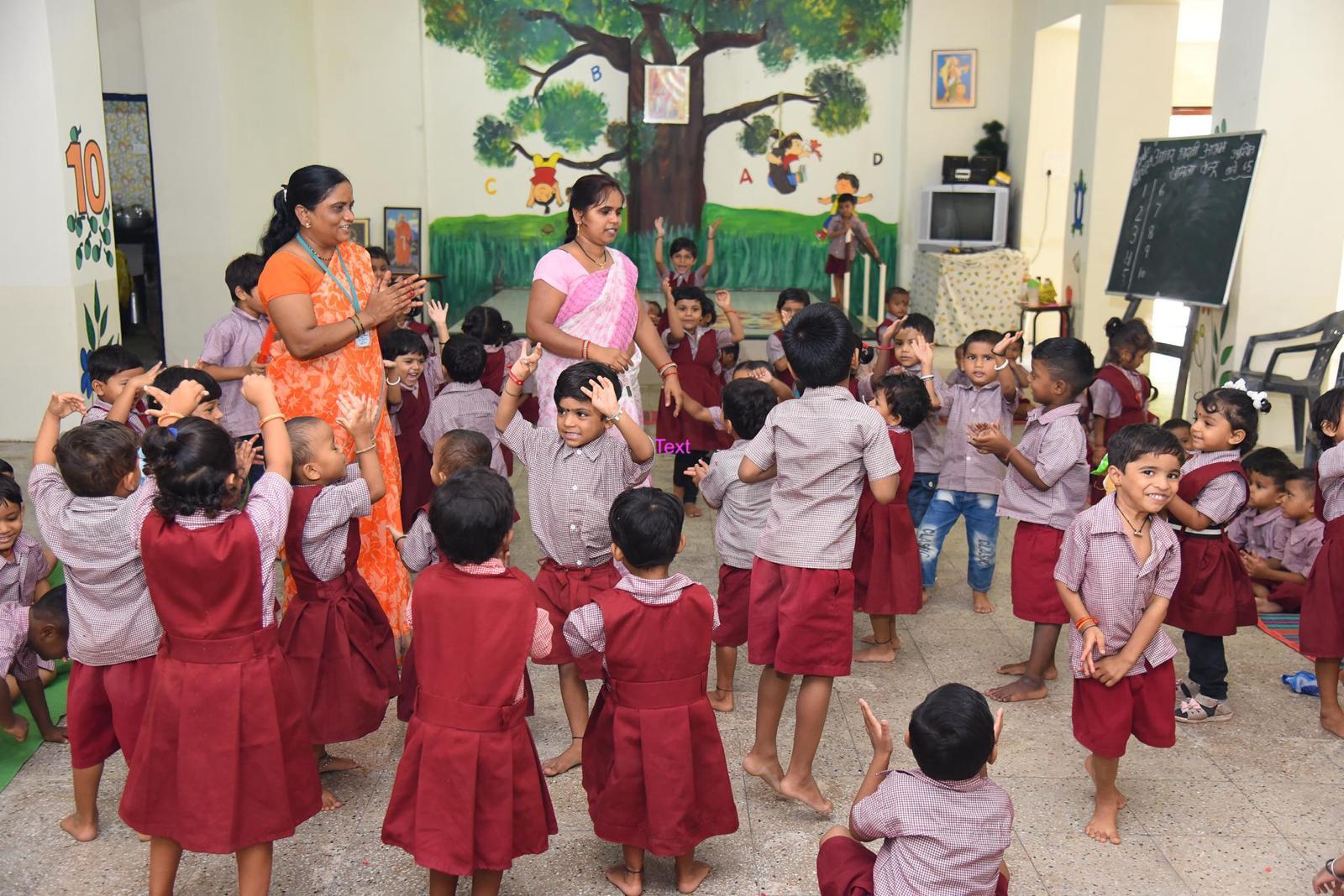 Children learning at Antarbharti Ashram